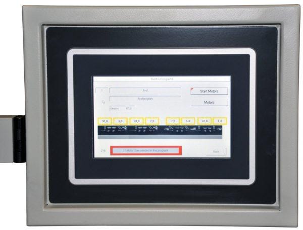 7" touch screen control panel on the Pentho Compact C3 Performance Tenoner