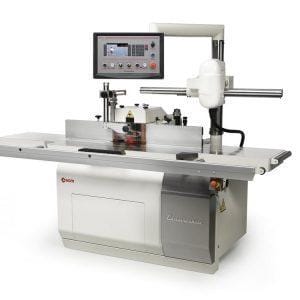 Front shot of the SCM Ti 5-LL Linvincibile Programable Tilting Spindle Moulder with HSKB63 Tool Holders