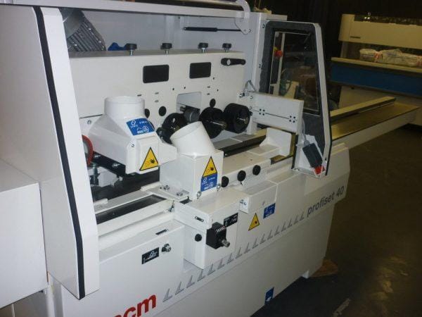Internal view of the SCM Profiset 40 Planer with 2300mm Pre-Straightening Infeed Table