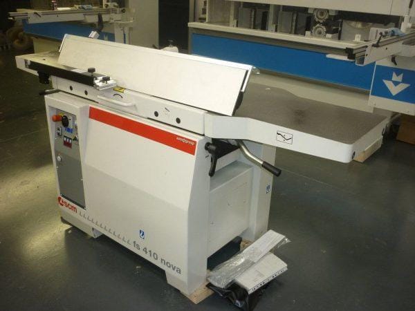 Side shot of the SCM Model FS410 Nova Combined Planer Thicknesser in a warehouse