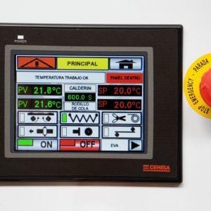 Touch screen control panel on a Cehisa Flexy Series