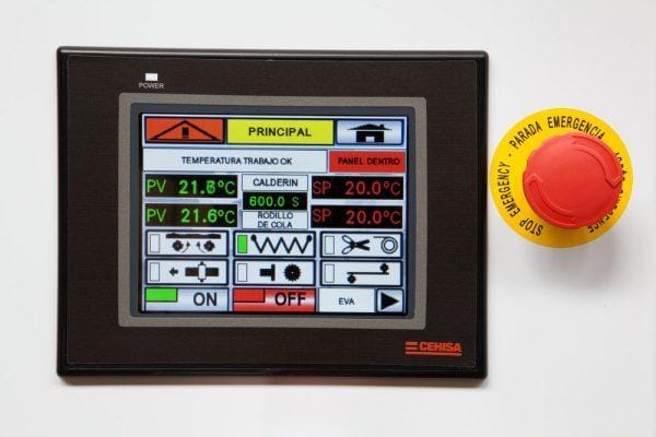 Touch screen control panel on a Cehisa Flexy Series
