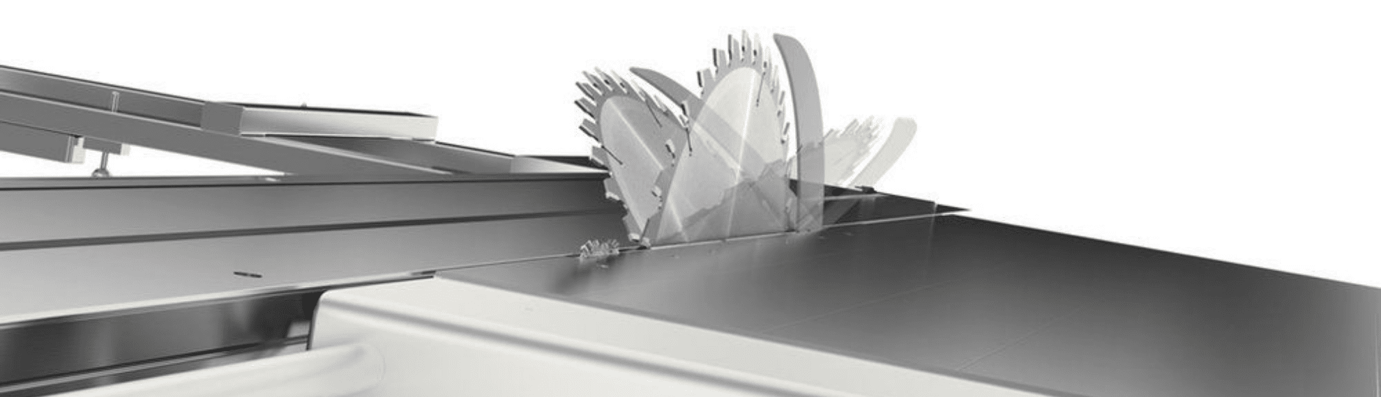 The blades on a panel saw