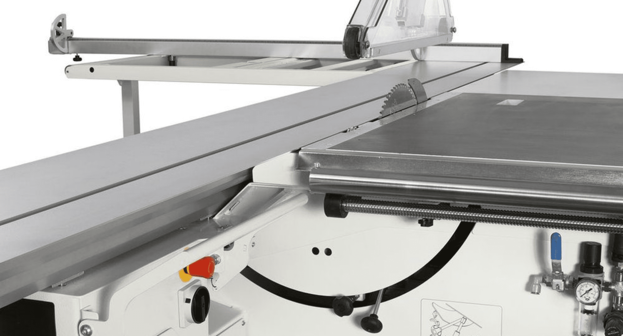 The sliding table on a panel saw